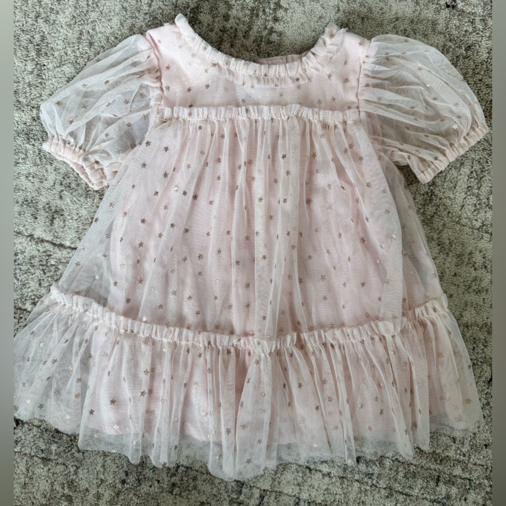Cat & Jack Blush Pink Tulle Dress with Metallic Stars
